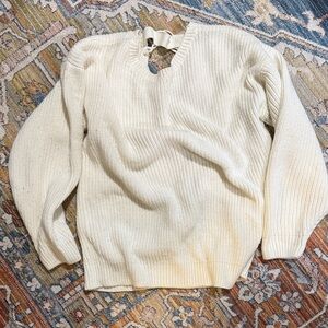 New Look Cream Open Back Sweater